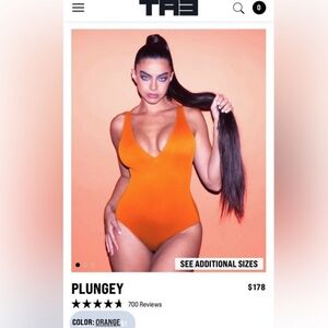 TA3 Orange Plungey Bathing suit